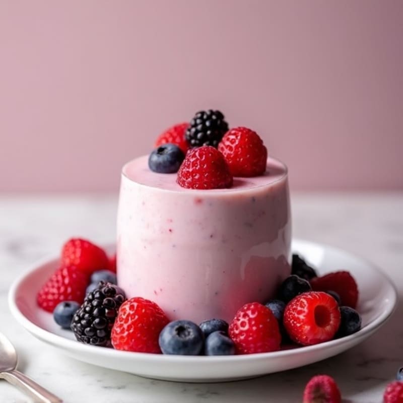 Silky Greek Yogurt Protein Mousse with Mixed Berries