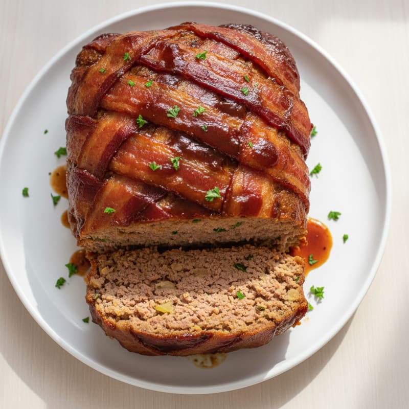 BBQ Bacon-Wrapped Meatloaf with Glaze