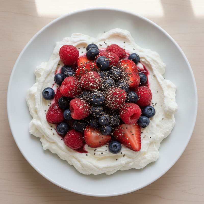 Silky Greek Yogurt Protein Mousse with Mixed Berries