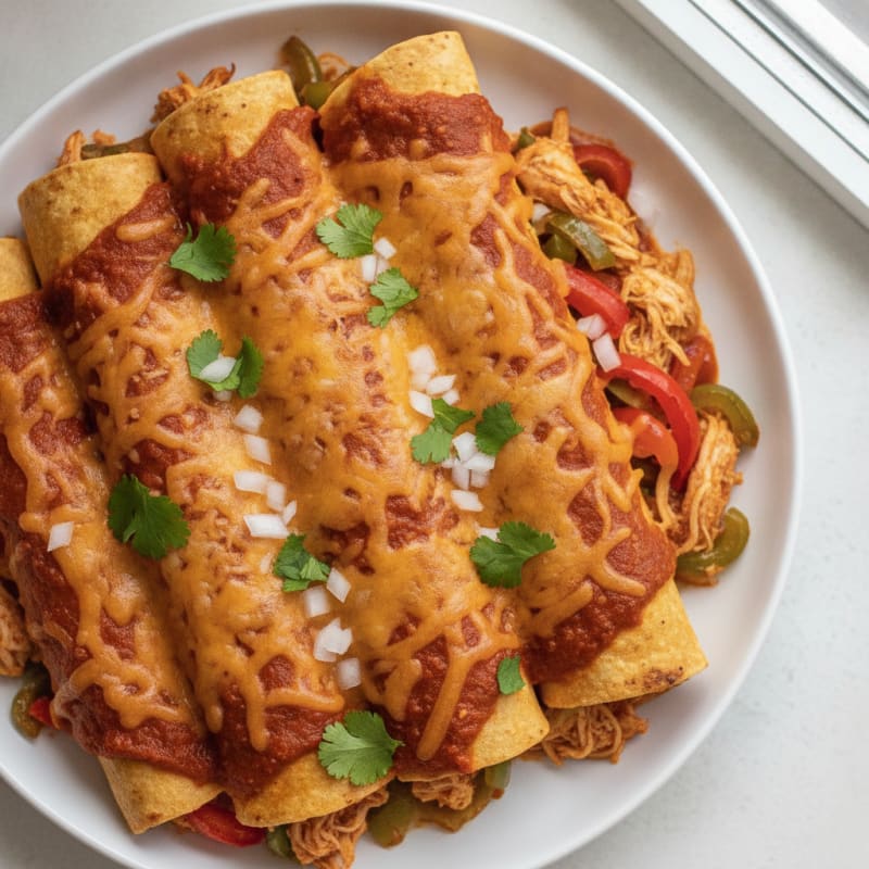 Chicken Enchiladas with Ranchero Sauce