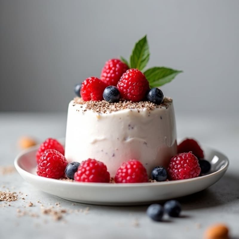 Greek Yogurt Protein Mousse with Mixed Berries