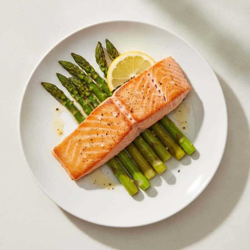 Pan-Seared Salmon with Roasted Asparagus