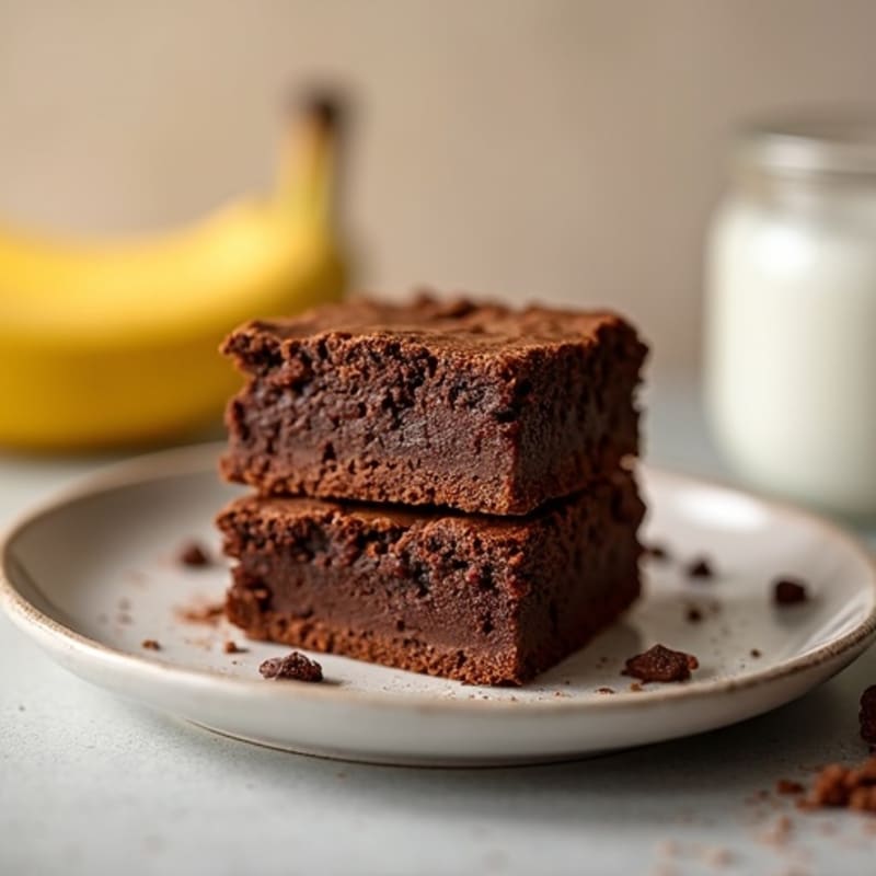 Healthy Fudgy Chocolate Banana Squares