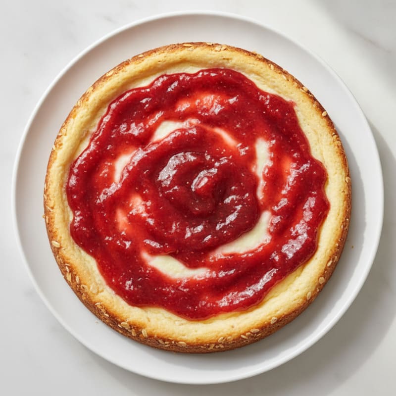 Silky Protein Cheesecake with Strawberry Jam