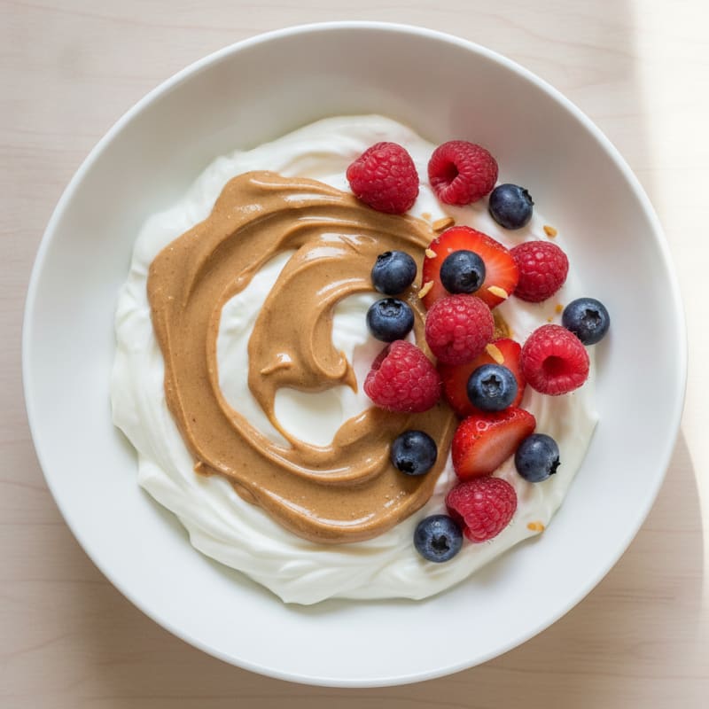 Silky Greek Yogurt Protein Bowl with Mixed Berries and Almond Butter