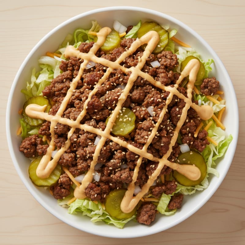 Ground Beef Big Mac Bowl