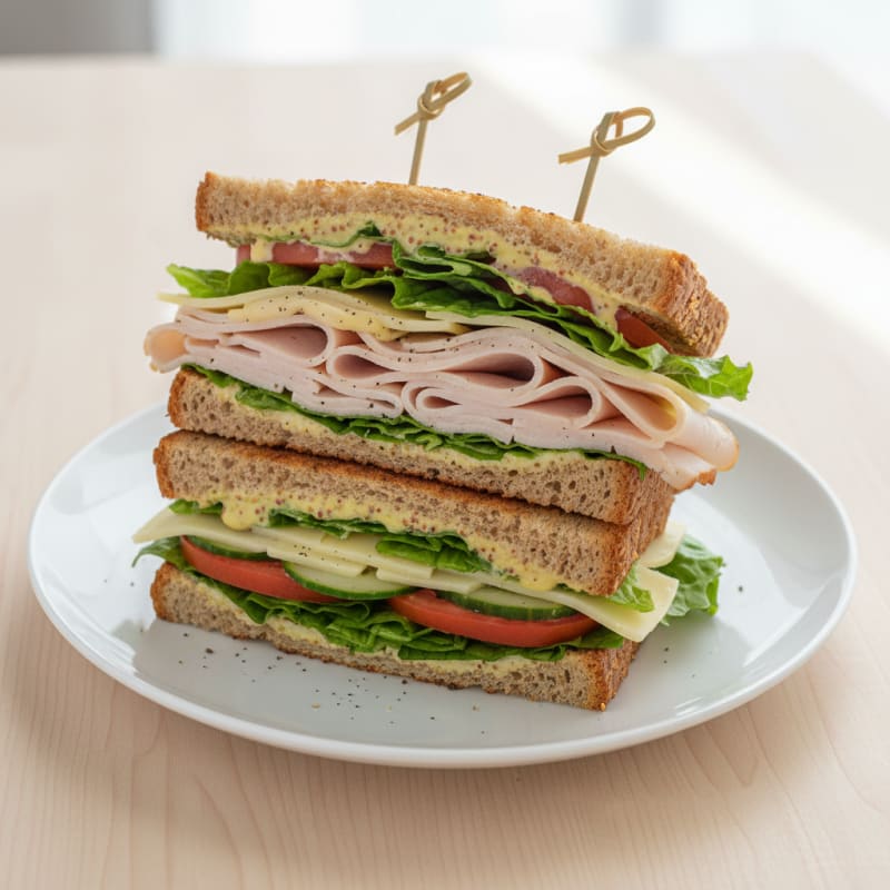 Turkey and Swiss Whole Wheat Club