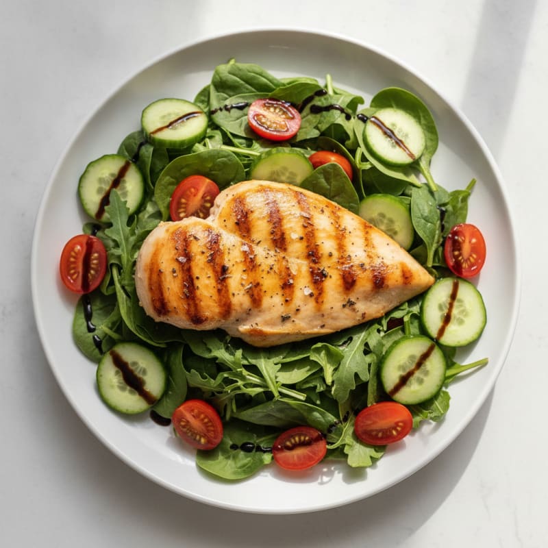 Grilled Chicken Breast with Garden Salad