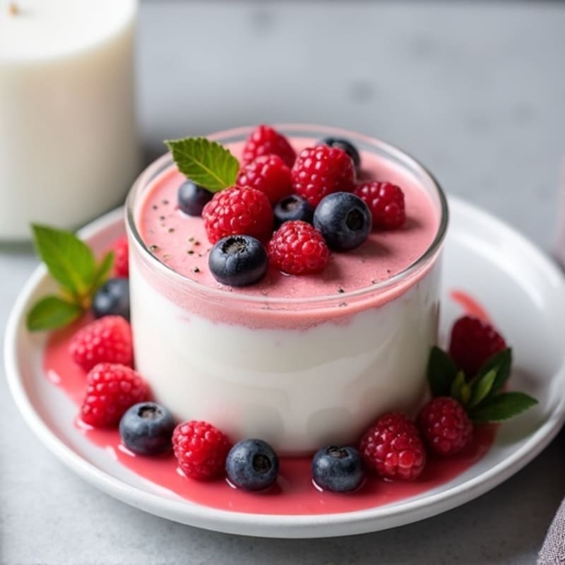 Silky Greek Yogurt Protein Mousse with Mixed Berries