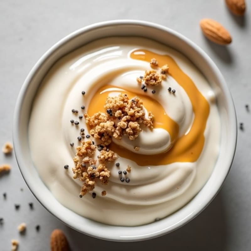 Silky Greek Yogurt Protein Pudding with Almond Butter Swirl