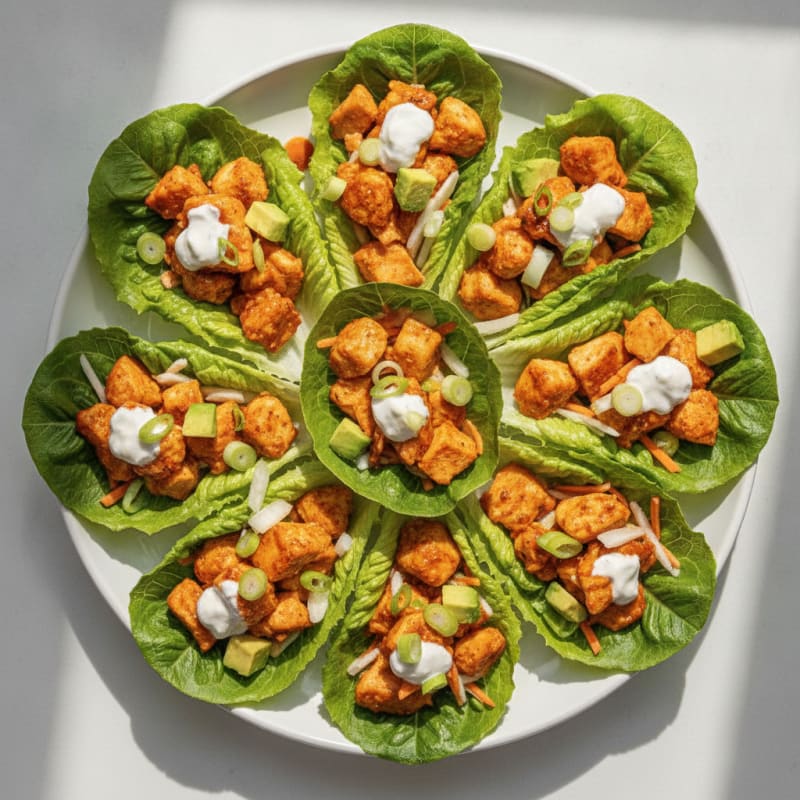 Buffalo Ranch Chicken Lettuce Wraps