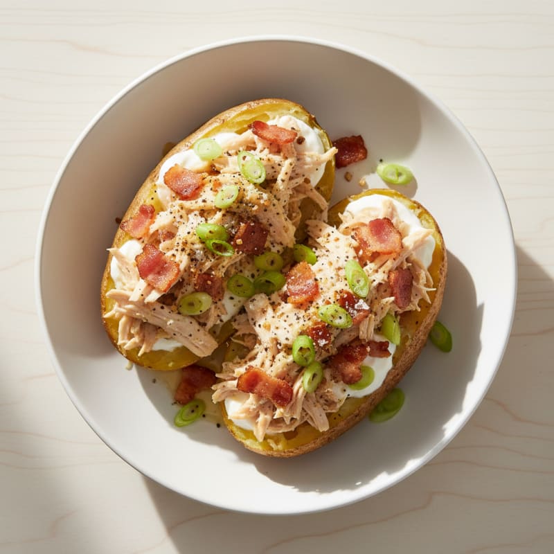 Creamy Loaded Baked Potatoes with Crispy Bacon