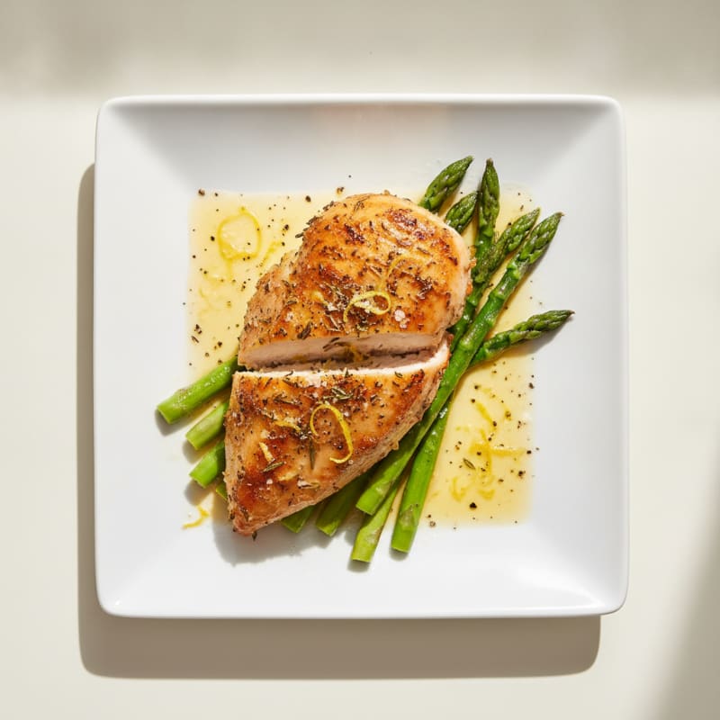 Lemon-Herb Roasted Chicken with Asparagus