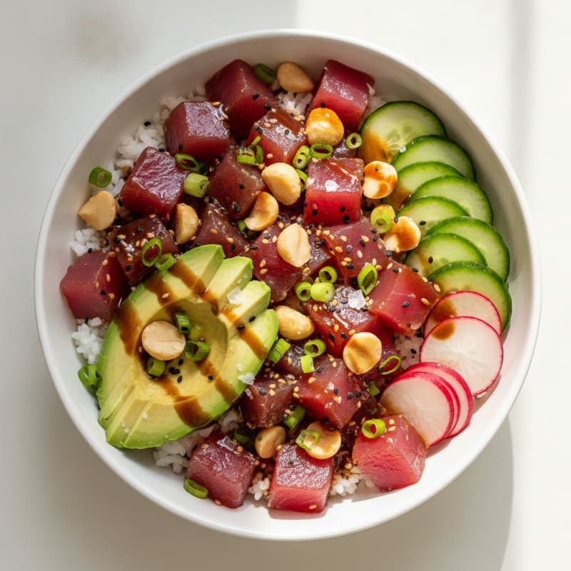 Ahi Tuna Poke Bowl with Macadamia Nuts