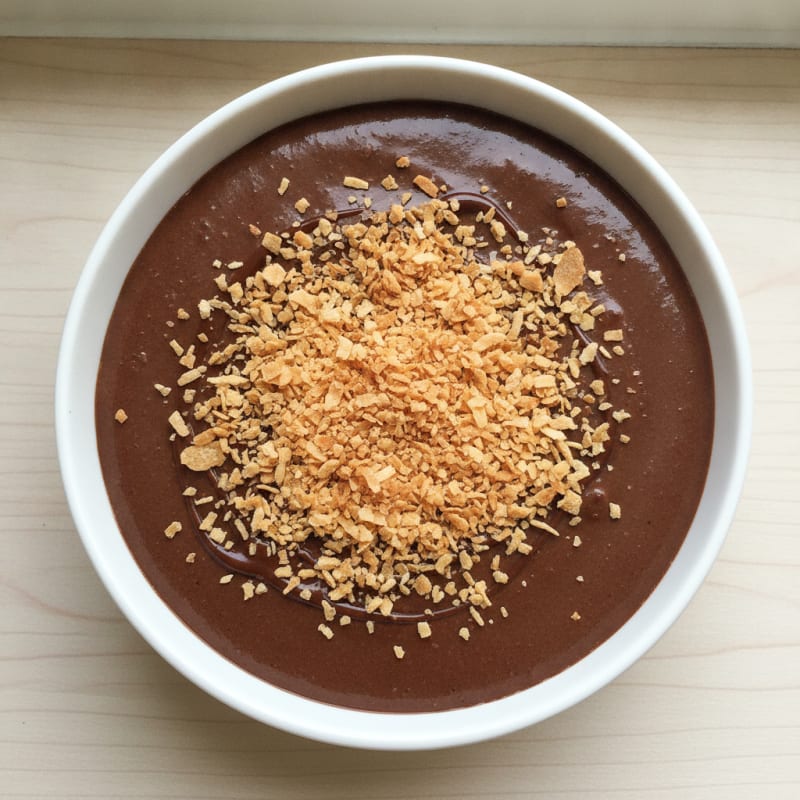 Silky Chocolate Protein Pudding with Toasted Coconut