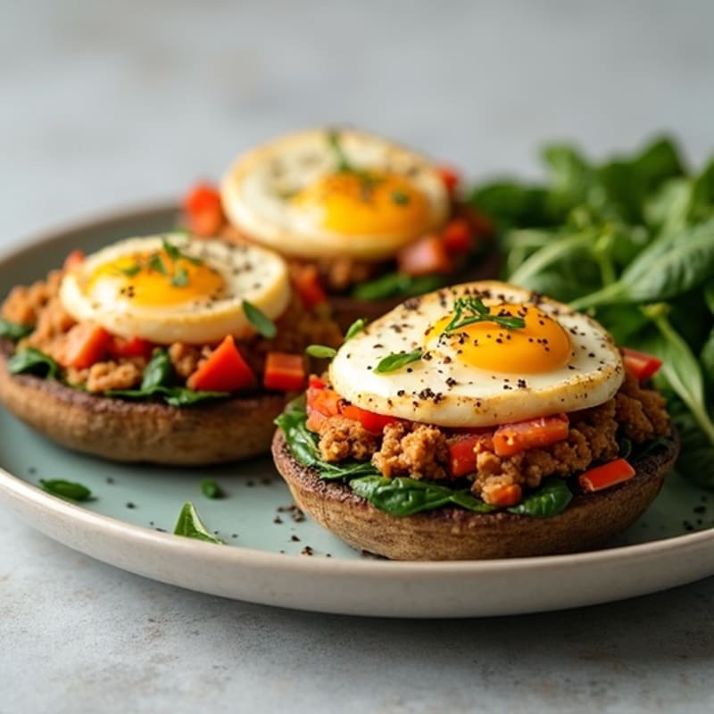 Savory Lean Meat Lovers Stuffed Portobello Caps