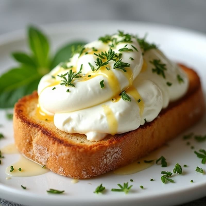 Fluffy Herb-Whipped Egg Whites on Toasted Sourdough