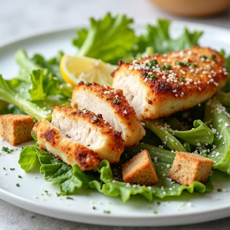 Crispy Chicken Caesar Salad with Creamy Dressing