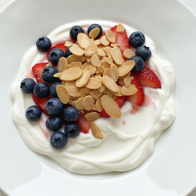 Greek Yogurt Protein Parfait with Berries and Almonds