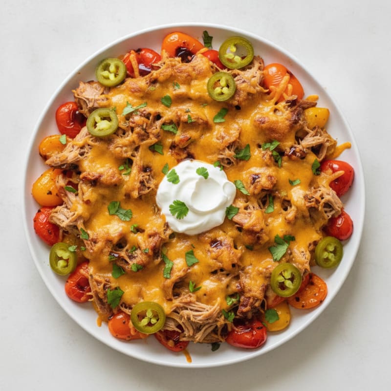 Pulled Pork Nachos with Pickled Jalapeños