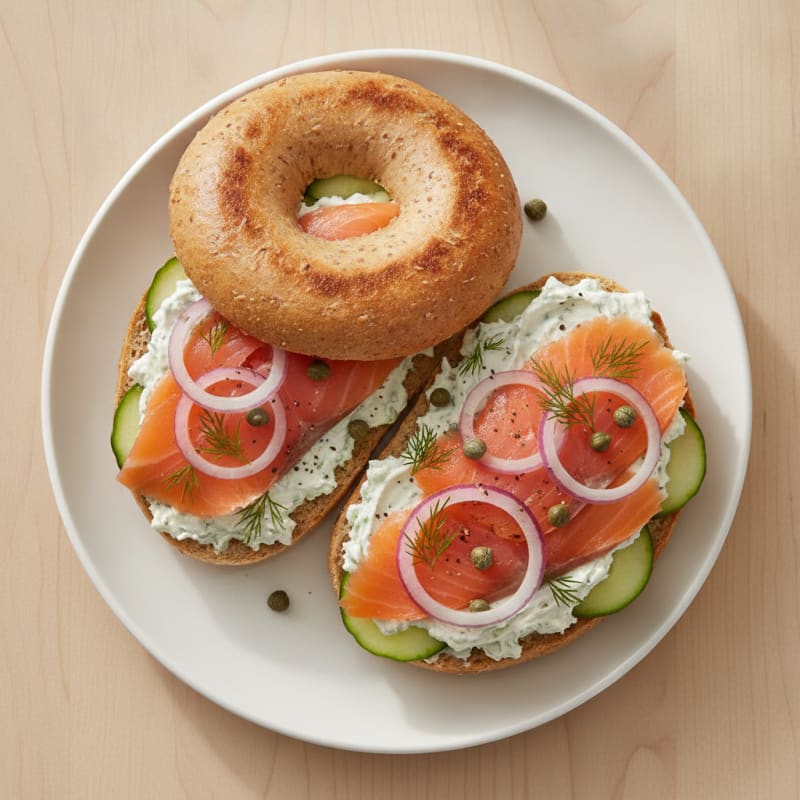 Smoked Salmon Bagel with Dill Cream Cheese