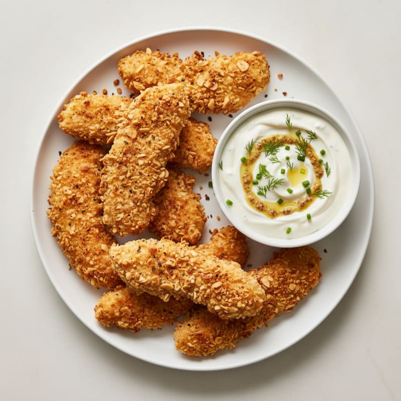 Crispy Baked Chicken Tenders with Zesty Dip