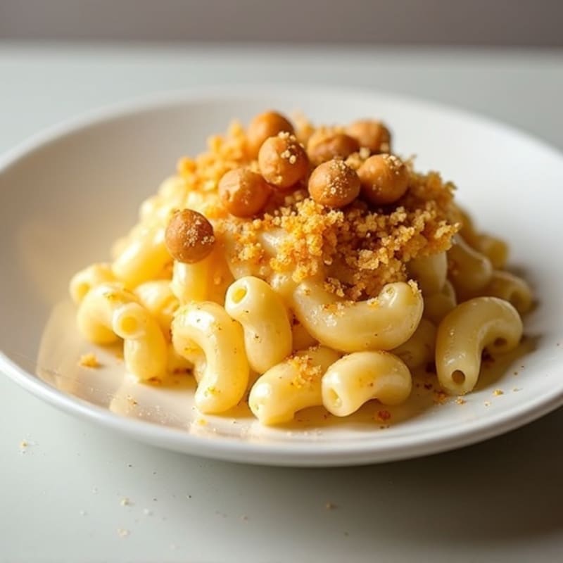 Baked Cauliflower Mac with Crispy Chickpea Crumbs