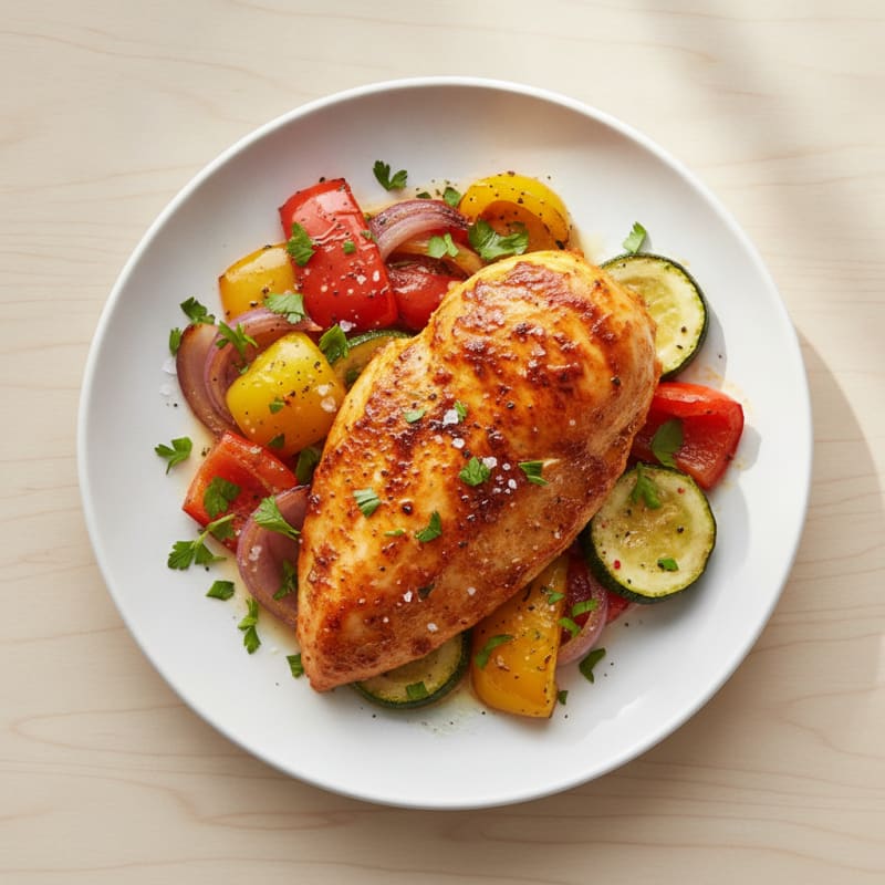 Spicy Harissa Chicken with Roasted Vegetables