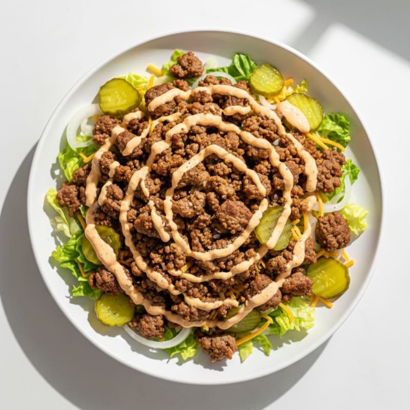 Crispy Ground Beef Big Mac Bowl