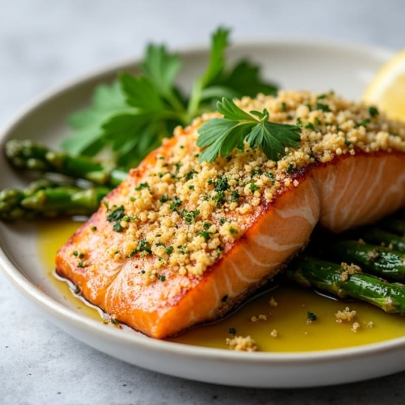Herb-Crusted Salmon with Roasted Asparagus