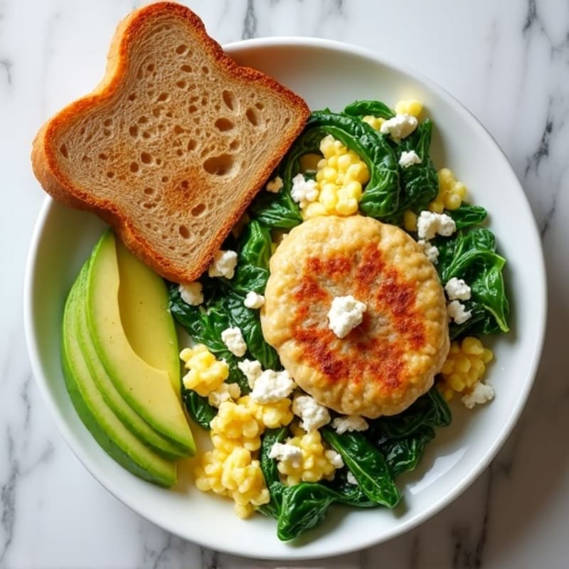 Egg White and Turkey Sausage Scramble with Spinach