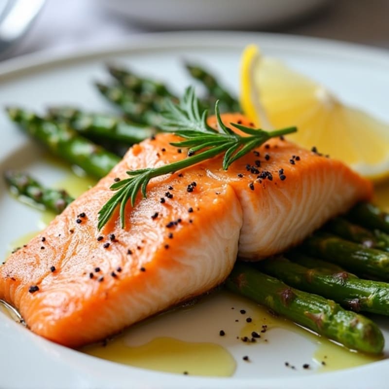 Flaky Baked Salmon with Roasted Asparagus