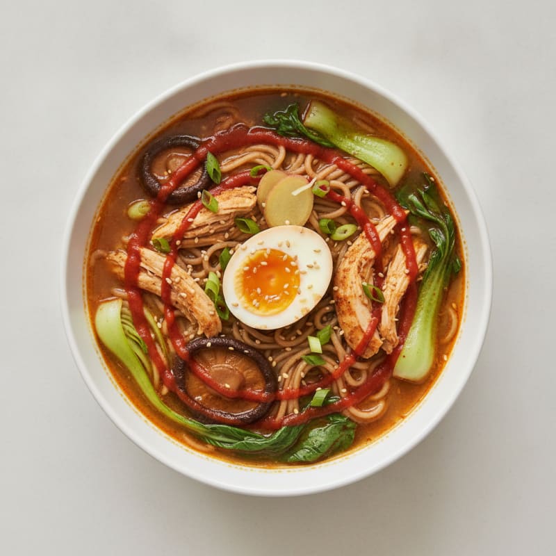 Sriracha Chicken Ramen Soup