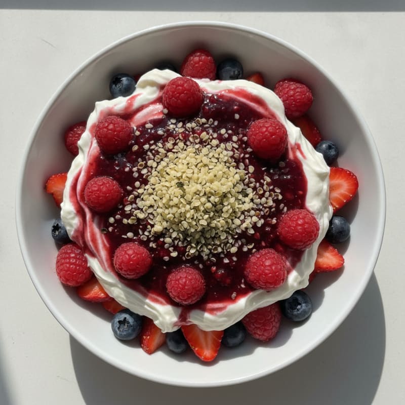 Greek Yogurt Protein Parfait with Mixed Berries