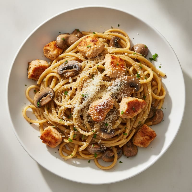 Truffle Mushroom Linguine with Parmesan