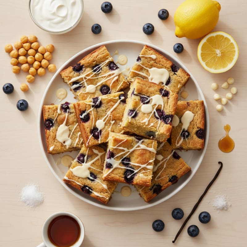 Lemon Blueberry Blondies with White Chocolate