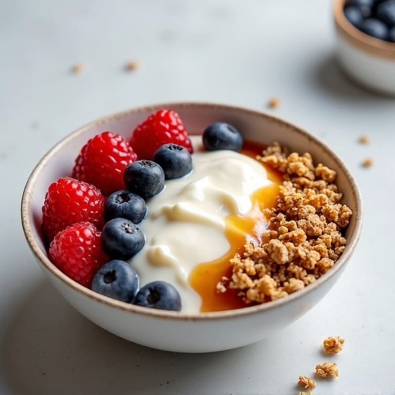 Silky Cottage Cheese and Greek Yogurt Protein Bowl with Mixed Berries