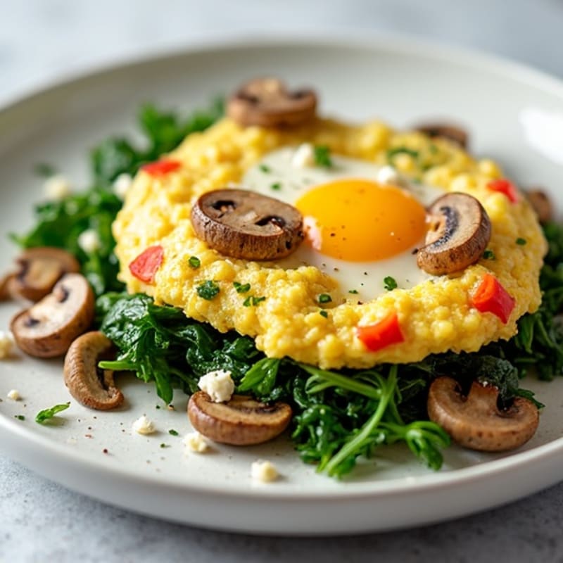 Protein-Packed Spinach and Mushroom Egg White Scramble