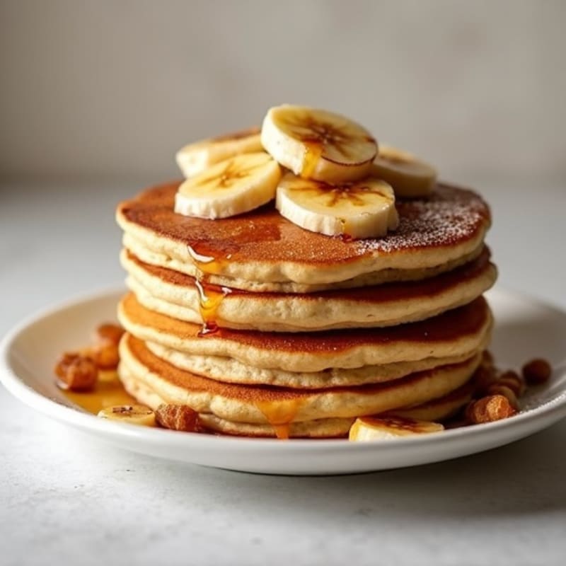Cinnamon-Spiced Caramelized Banana Protein Pancakes