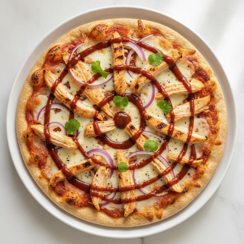 BBQ Chicken Pizza with Red Onion