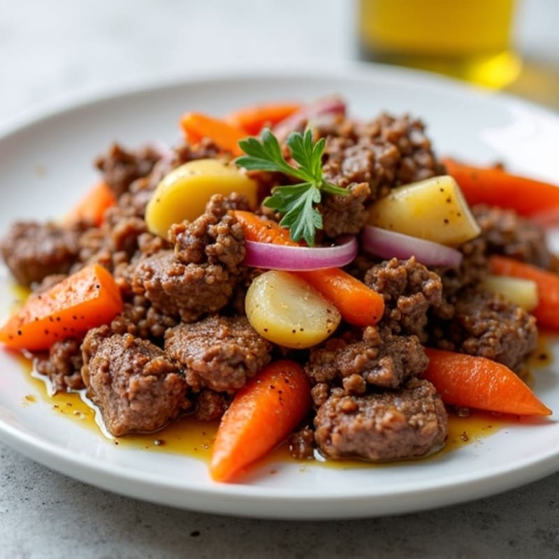 Hearty Minced Beef and Roasted Root Vegetables