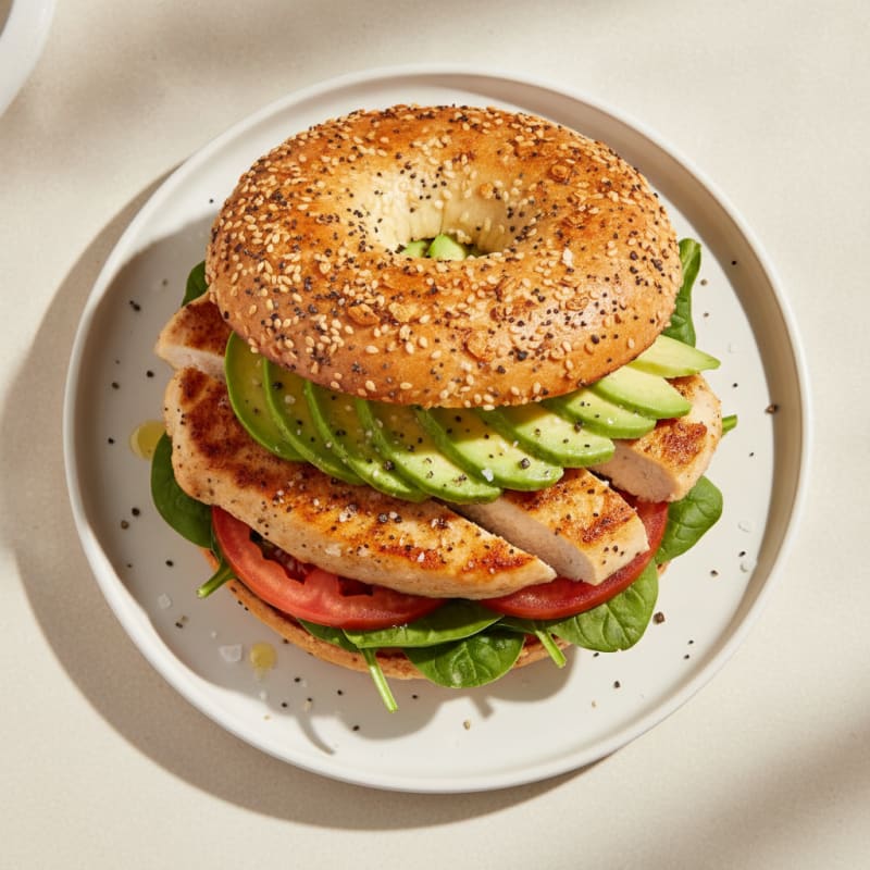Chicken Avocado Everything Bagel Sandwich