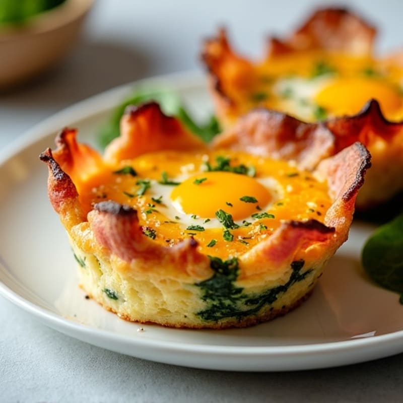 Crispy Turkey Bacon and Herb-Baked Egg Cups