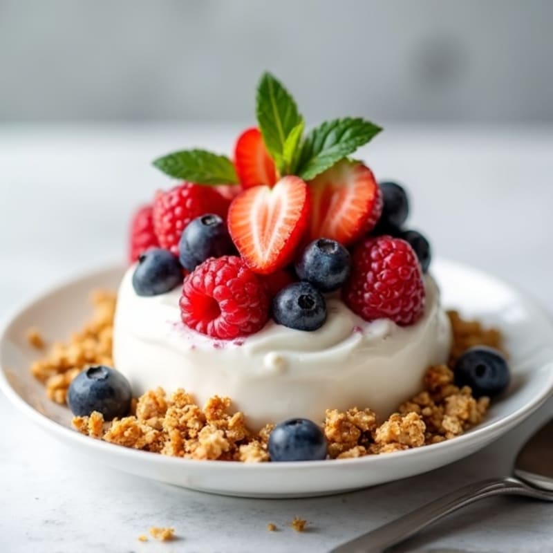 Greek Yogurt Parfait with Mixed Berries and Protein Granola