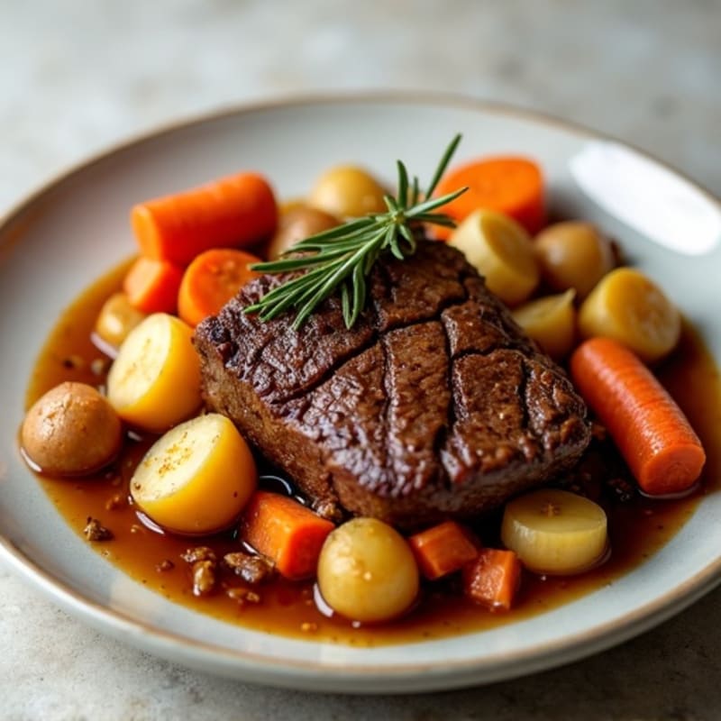 Tender Slow-Cooked Beef Pot Roast with Root Vegetables