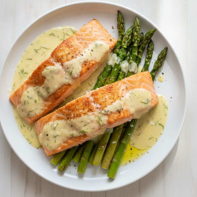 Baked Salmon with Lemon-Dill Sauce