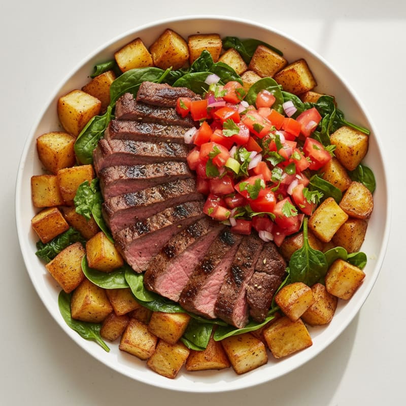 Grilled Beef and Potato Skillet with Fresh Tomato Salsa