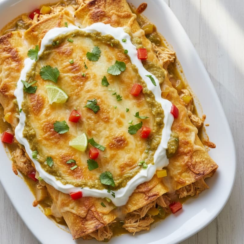 Creamy Chili-Lime Chicken Enchiladas