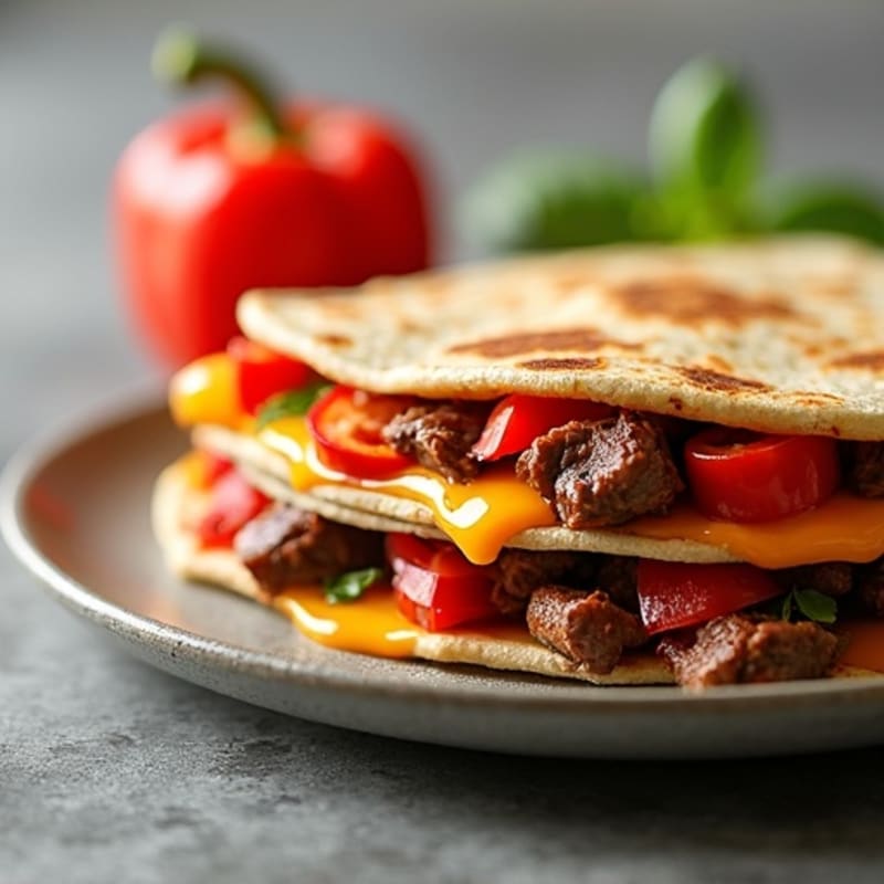 Grilled Steak and Bell Pepper Quesadillas