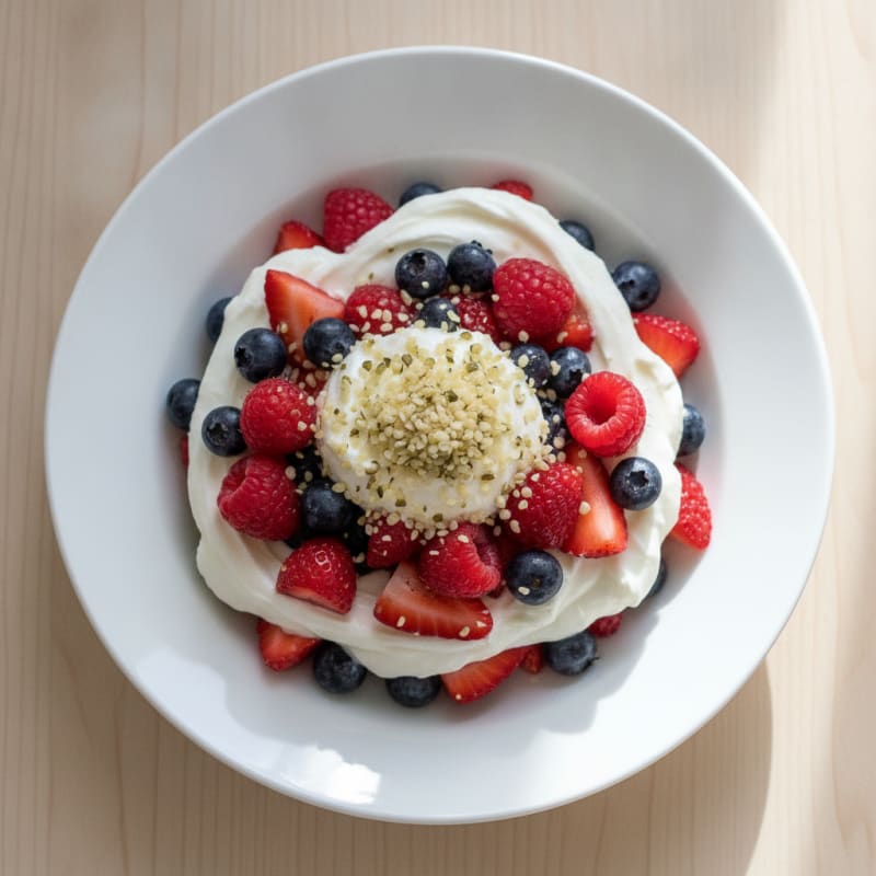 Greek Yogurt Protein Parfait with Mixed Berries